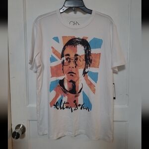 New Chaser White Elton John Graphic Tee With Vintage Elton